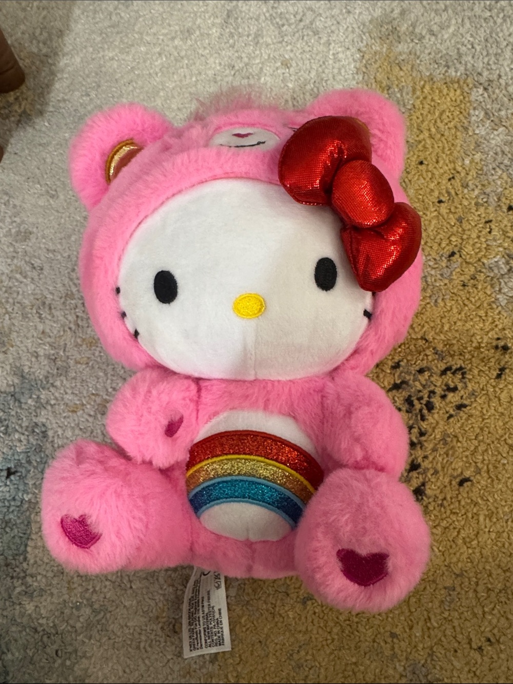 Sanrio Hello Kitty pink Care Bears Cheer Bear plush doll